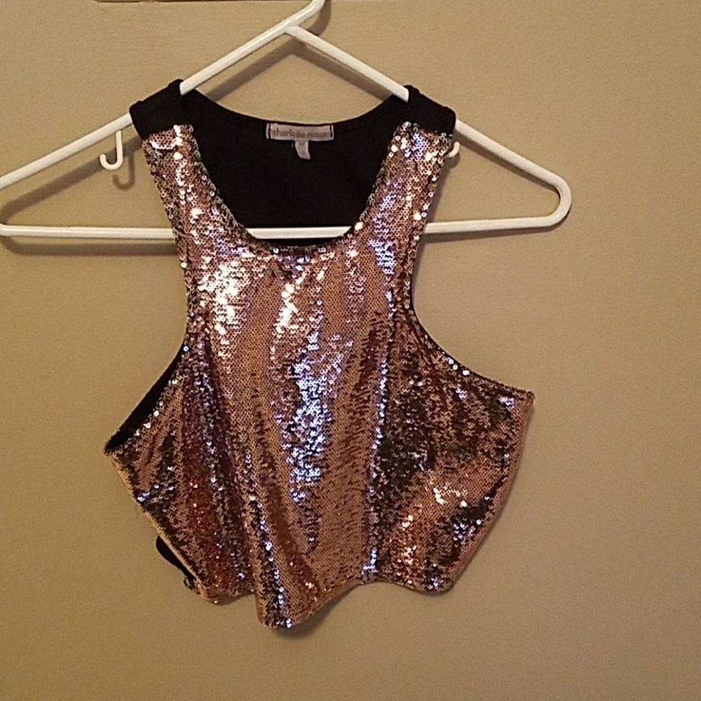 sequin crop top